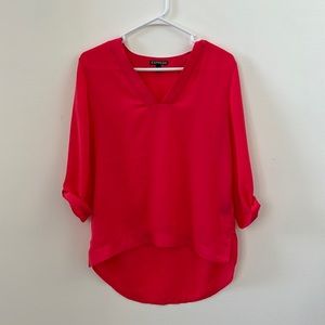Express - 3/4 Sleeve Coral Pink Tunic Shirt Size XS